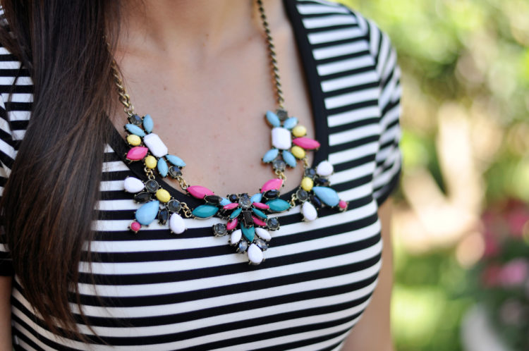 Colorful statement necklace.